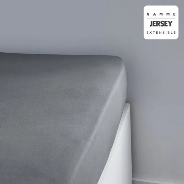 Today Essential – Drap housse – Jersey – 90x190+25 cm staalgrijs
