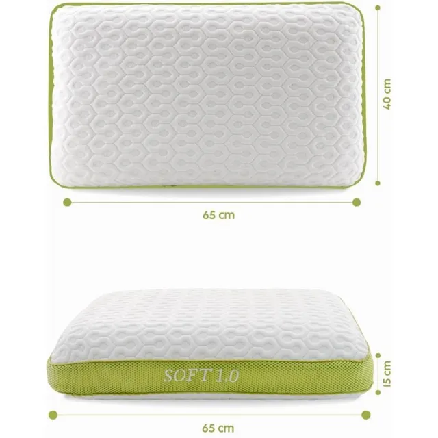 Sleeptech® Original Sleeptech® Traagschuim - NASA - Memory kussen - Ergonomisch - Galaxy Motion Hoofdkussen Soft 1.0 65x40x14 cm Wit
