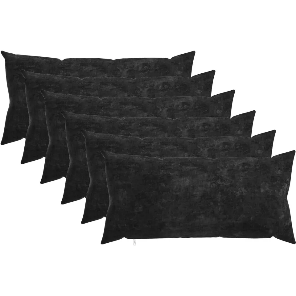 vidaXL Kussensloop 6 st HEERLEN Antraciet 40 x 80 cm Chenille Stof, foto 3