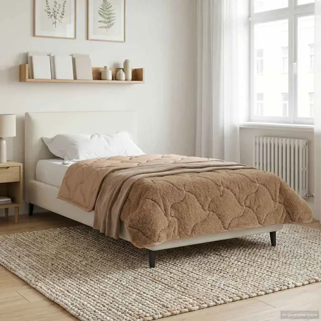 vidaXL Winter Dekbed 155 x 220 cm Winter Taupe Ademend