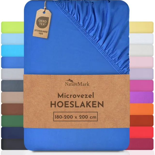NatureMark Microvezel hoeslaken in vele maten en kleuren, Koningsblauw