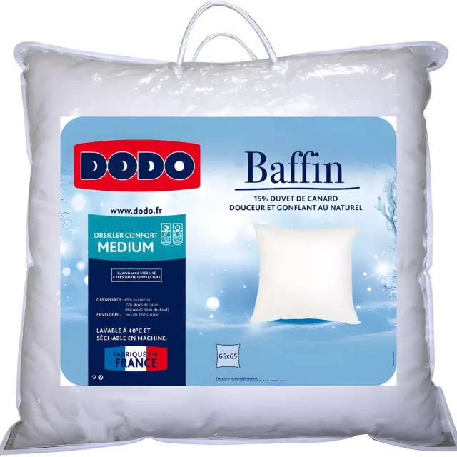 Vente-unique Hoofdkussen DODO natuurlijk dons - 65 x 65 cm - BAFFIN Wit