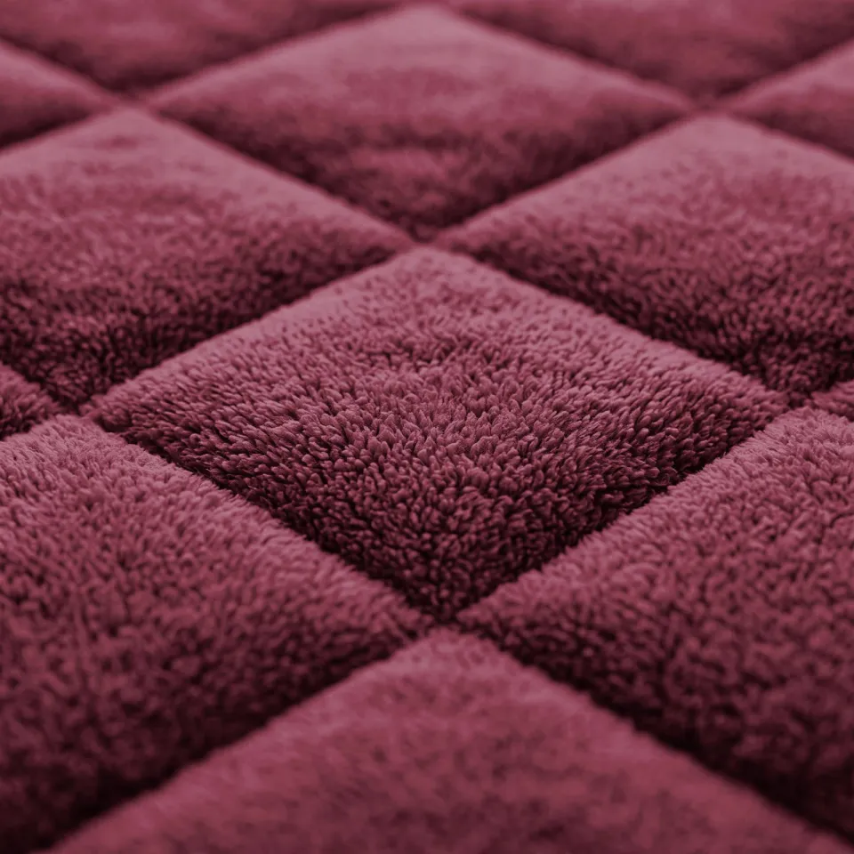 NOUS Living wasbaar dekbed velvet en teddy- Donkerrood, foto 8