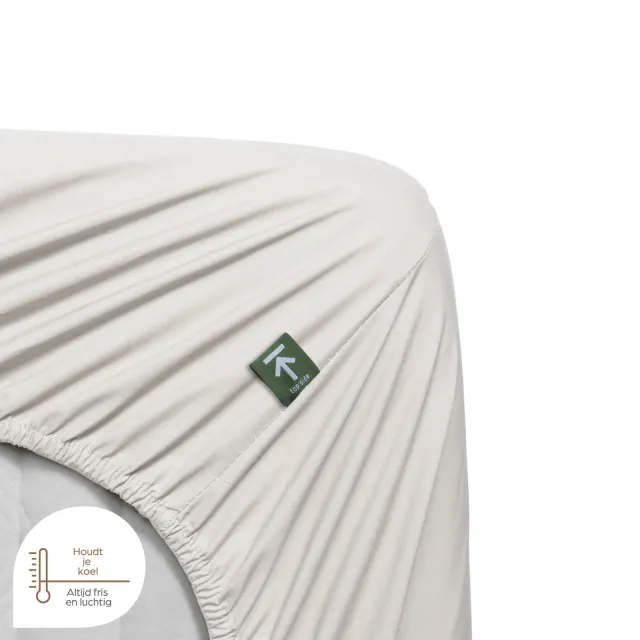 Beddinghouse percale katoenen hoeslaken gebroken wit