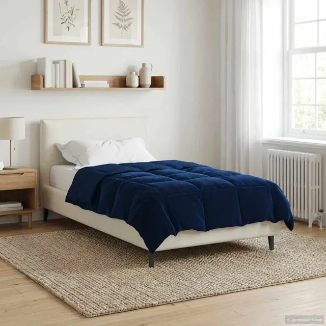 vidaXL Zomer Dekbed 140 x 220 cm Zomer Microfiber (100% polyester) Blauw