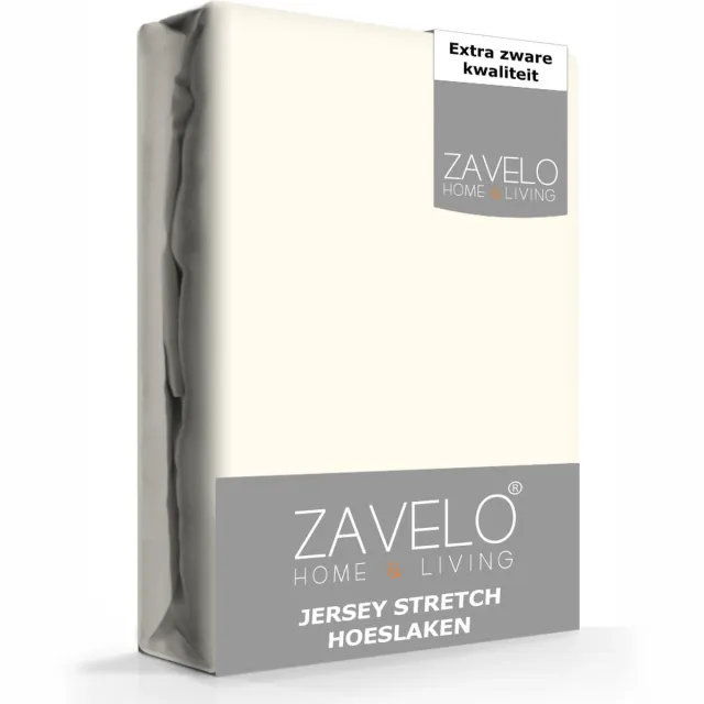 Zavelo Jersey Hoeslaken Ivoor - Extra Breed (190x220 cm) - Hoogwaardige Kwaliteit - Rondom Elastisch - Perfecte Pasvorm