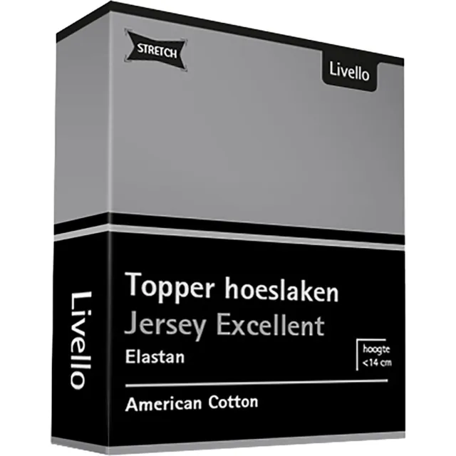 Livello Hoeslaken Topper Jersey Excellent Light Grey 250 gr 80x200 t/m 100x220