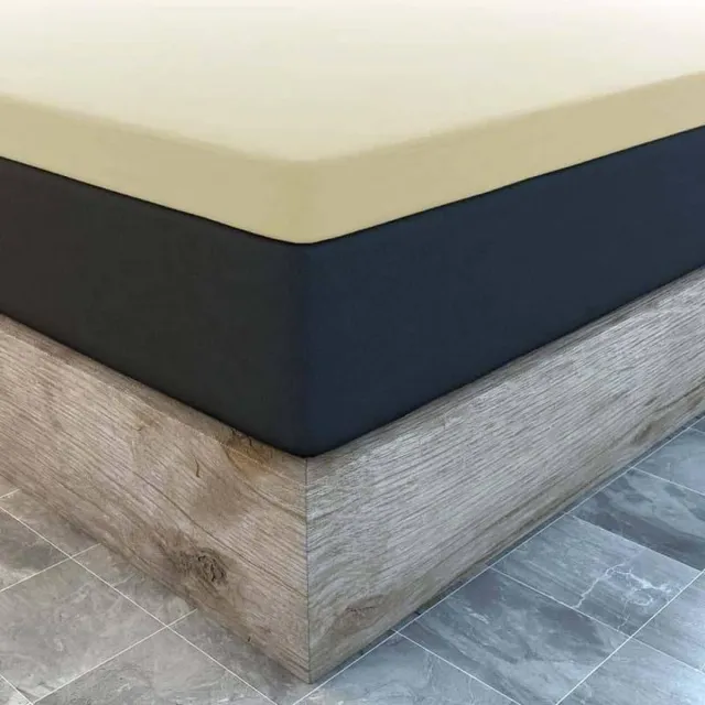 Suite sheets Topper Hoeslaken Jersey Crème Waterbed/Boxspring - 200 x 220/230 cm
