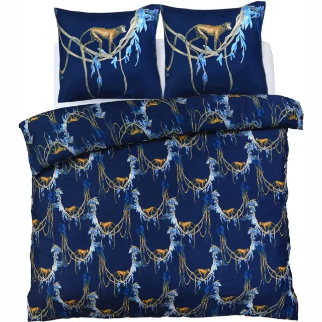 Husch Dekbedovertrek Monkeys - Apen en Lianen Blauw