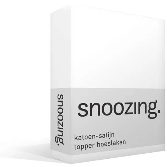 Snoozing Katoen-satijn - Topper - Hoeslaken - Eenpersoons - 80x220 cm - Wit