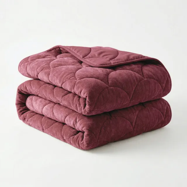 Zydante Dekbed Zonder Overtrek Velvet Chenille - Hoesloos Dekbed - Wasbaar Dekbed - Zachte Fluweel Look - Burgundy - 200x200