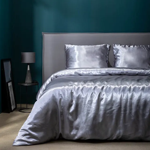Fresh & Co Silk Satin Dekbedovertrek - Grijs - Microvezel