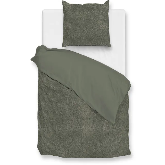 Zohome Teddy Fleece Dekbedovertrek Pile di Flanella – Dekbedovertrek - Army Green, foto 2