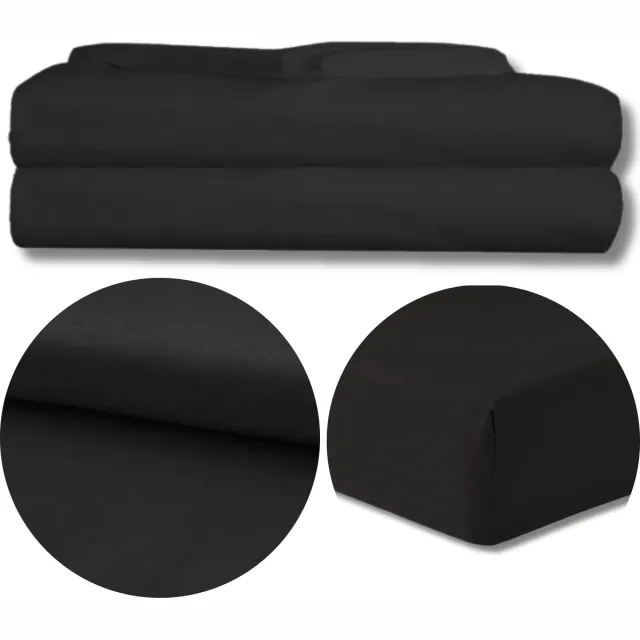 Koney Laken zonder elastiek - microvezel - Zwart - 120 g/m²