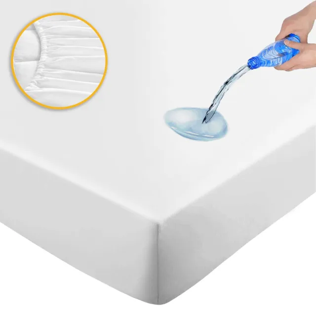 Litalente Flanel Waterdichte Matrasbeschermers - Litalente Premium Flanel molton 200x220 cm - Antibacteriëel - Rondom Elastiek - Waterdichte Matras Beschermer Incontinentie Matrasbeschermer - 220 x 200 Wit