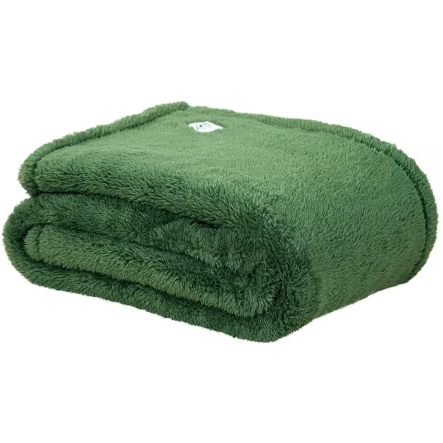 DoubleDry Teddy Fleece Deken - Ultrazacht - 130x170 cm - Groen