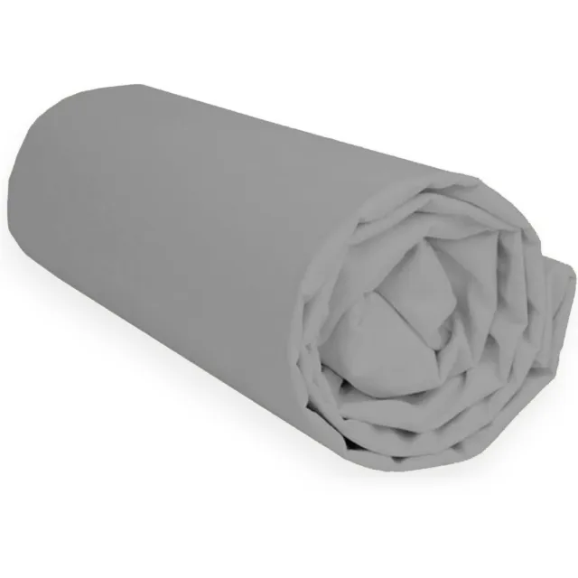 bedlin Hoeslaken 100% Katoen 180 x 200 cm Grijs