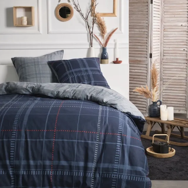 Today Flanel dekbedovertrek - 240 x 220 - cobalt blauw