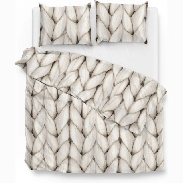 Zo! Home Zo!Home Ayah Dekbedovertrek- Flanel - Tweepersoons - 240x200/220 cm - Natural