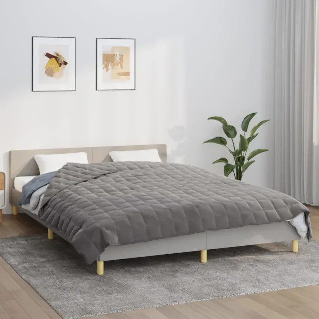 vidaXL Verzwaringsdeken 200x230 cm 13 kg stof grijs, foto 2