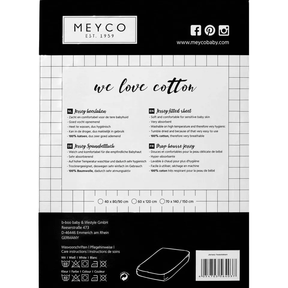 Meyco katoenen jersey kinderhoeslakenbed 70x140/150 cm lichtgrijs, foto 4