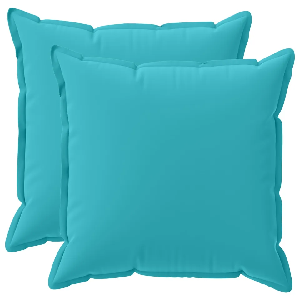 vidaXL Kussensloop 2 st HOUTEN Turquoise 55 x 55 cm Polyester, foto 3