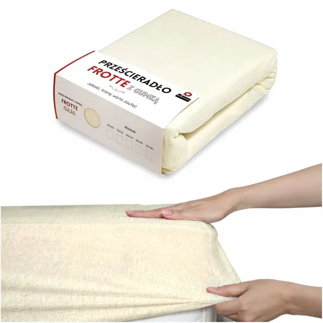LOZKOHOLICY.PL Badstof hoeslaken 70x140 cm met elastiek - Gaja Crème