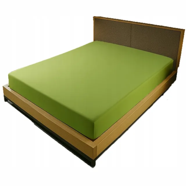 Kam-Pol Jersey Hoeslaken met Elastiek 200x200cm - Groen Stippen