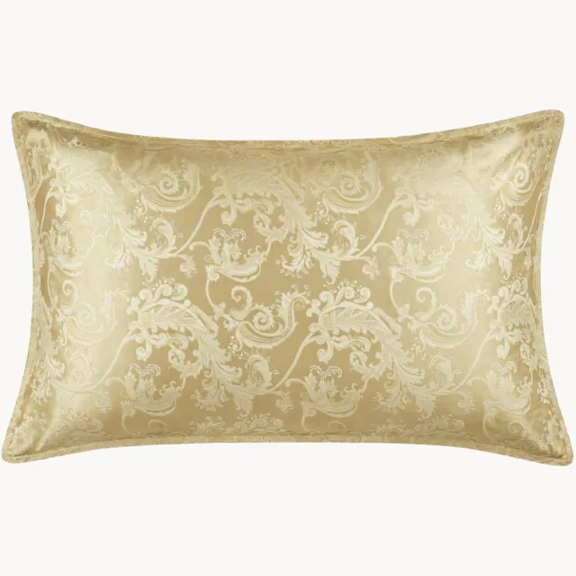 Sichou Zijde-satijnen kussenhoes Jacquard Gold van premium moerbeizijde 6A, 26 momme Goudkleurig