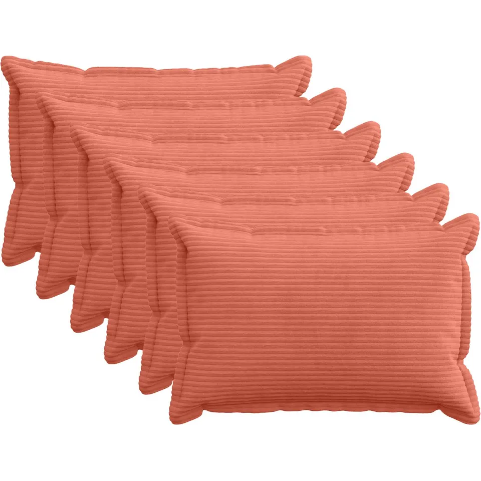vidaXL Kussensloop 6 st HOUTEN Rood-oranje 50 x 70 cm corduroy, foto 3