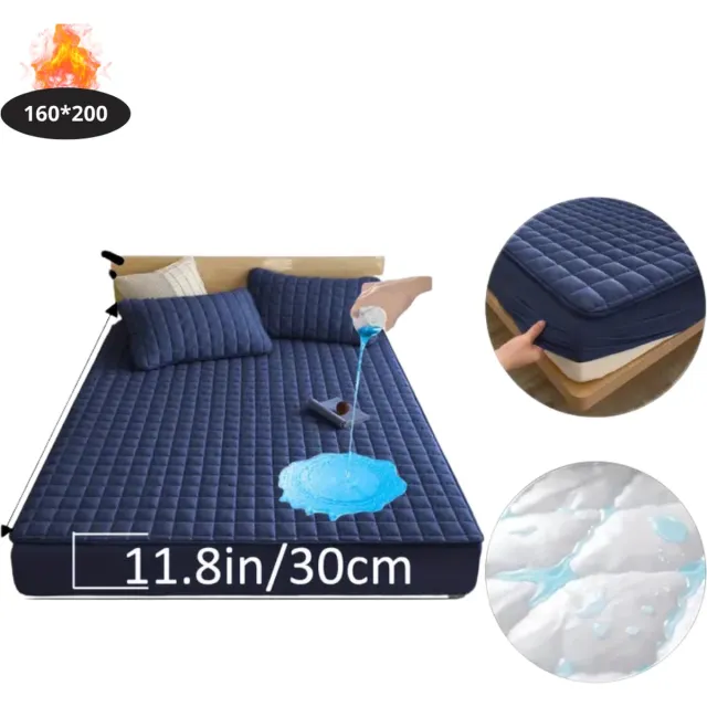 Nivard Waterdicht Hoeslaken - Beddengoed - Fitted Sheet - Bed - Donkerblauw 160x200