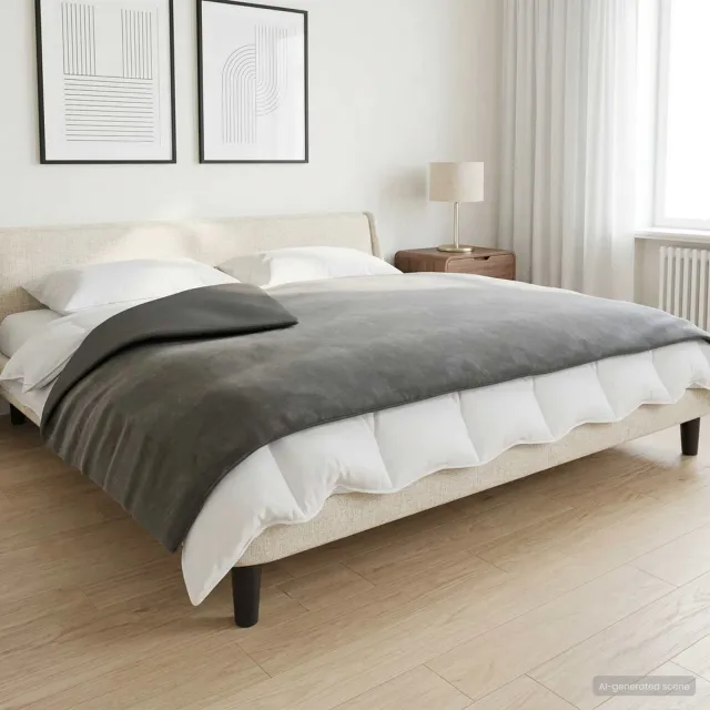 vidaXL Verzwaarde Dekens Antraciet 155 x 220 cm 7 kg Stof, foto 2