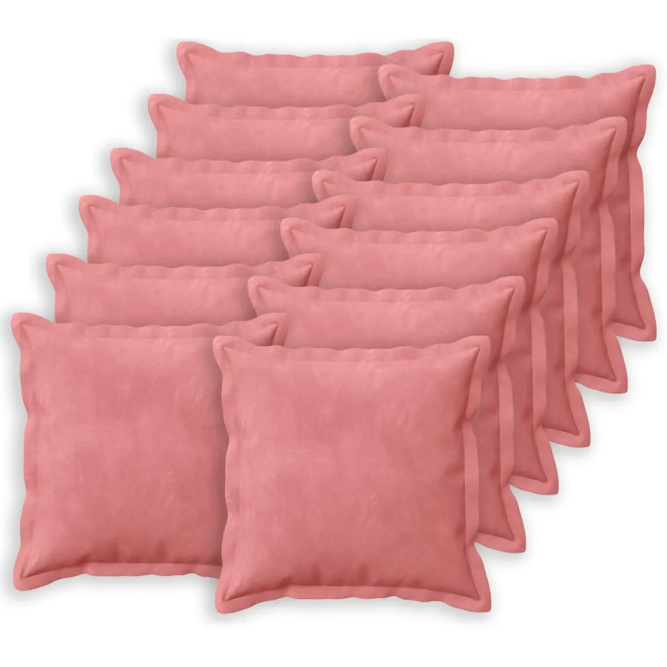 vidaXL Kussensloop 12 st HOUTEN Roze 40 x 40 cm Fluweel, foto 3