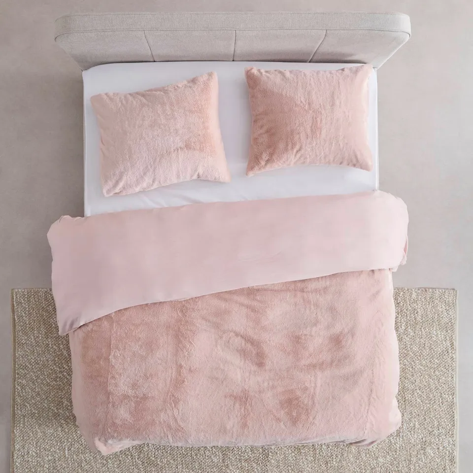 NOUS Living fur kussenslopen roze set van 2
