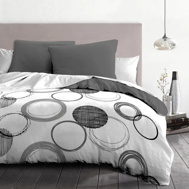 HOME LINGE PASSION Beddengoed Set 240x260cm - 3 Delig - Microvezel - Grijs Abstract
