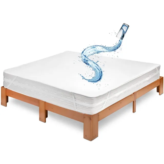 Ibenzoa Ademend Waterdichte Matrasbeschermer voor Optimale Bescherming en Comfort, 140 x 190 cm wit