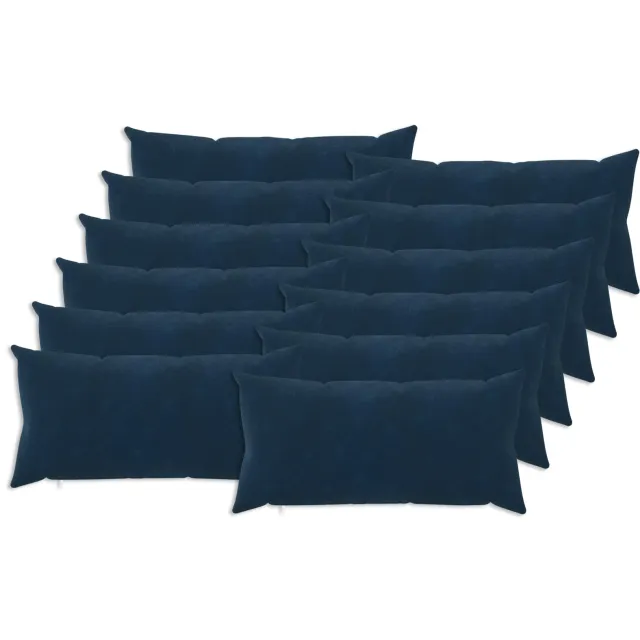 vidaXL Kussensloop 12 st HEERLEN Blauw 40 x 80 cm Microfiber Fleece