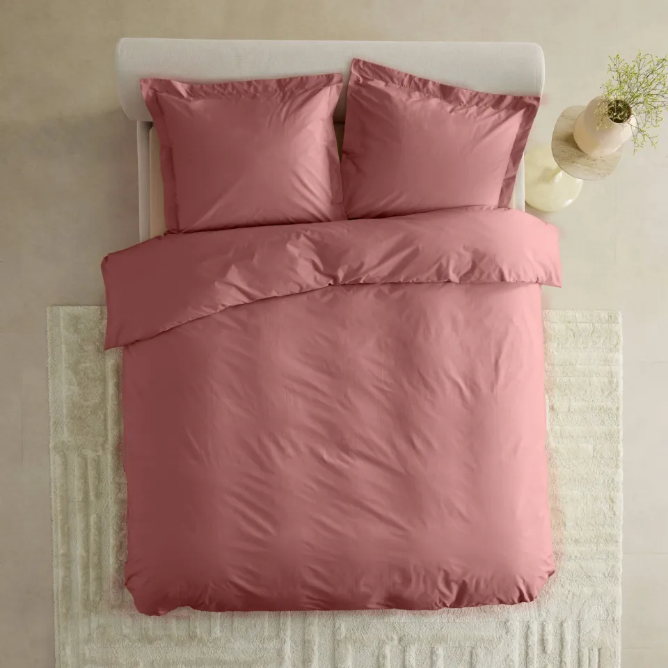 Studio LIVIT percale lits-jumeaux dekbedovertrek donkerroze, foto 2