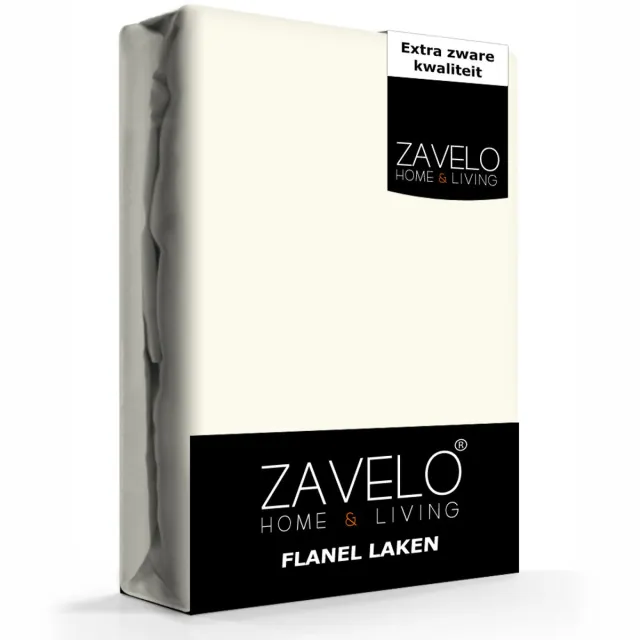 Zavelo Deluxe Flanel Laken Ivoor - 100% katoen - Extra Dik - Zware Kwaliteit - Hotelkwaliteit Ecru