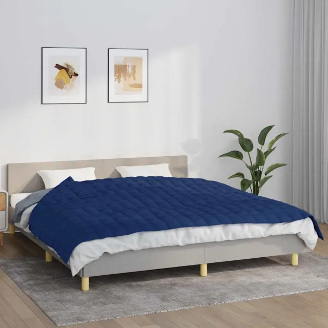 vidaXL Verzwaringsdeken 155x220 cm 11 kg stof blauw, foto 2