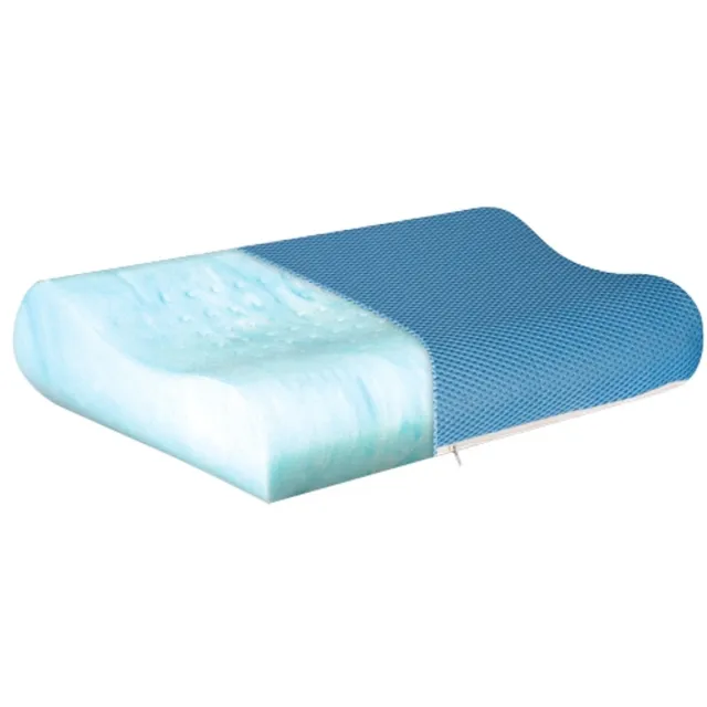 TED Ergonomisch Hoofdkussen | TED | 60x40x12 cm | Afritsbare hoes Licht Blauw