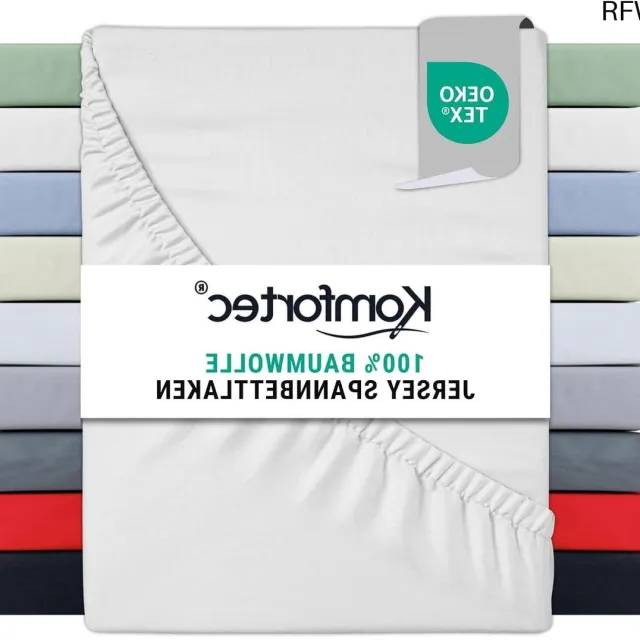 RFWR Jersey hoeslaken 90x200 cm van 100% katoen in wit