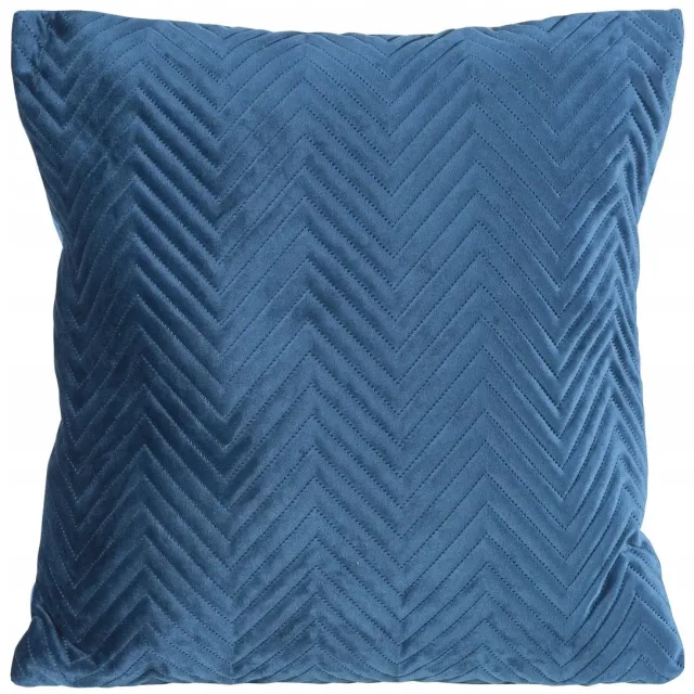 Eurofirany Decoratieve Kussenhoes 45x45 cm - Zacht Velours, Geometrische Patroon Blauw