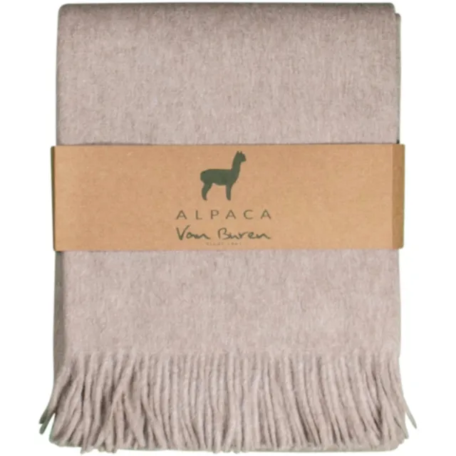 Van Buren Sinds 1861 Van Buren - Alpaca wollen plaid - Licht beige - Deken van alpaca wol - 200x150cm