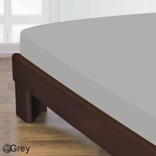 Homéé® Hoeslaken Katoen grijs 160x200 +30 cm tweepersoons bed - gladde 100% Katoen - Perfecte pasvorm