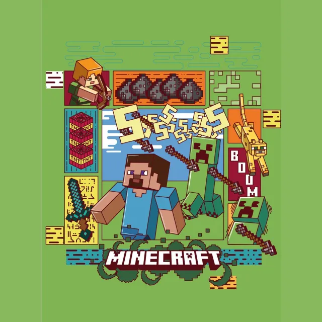 Minecraft Fleeceplaid Pixel - 130 x 170 cm - Polyester Groen