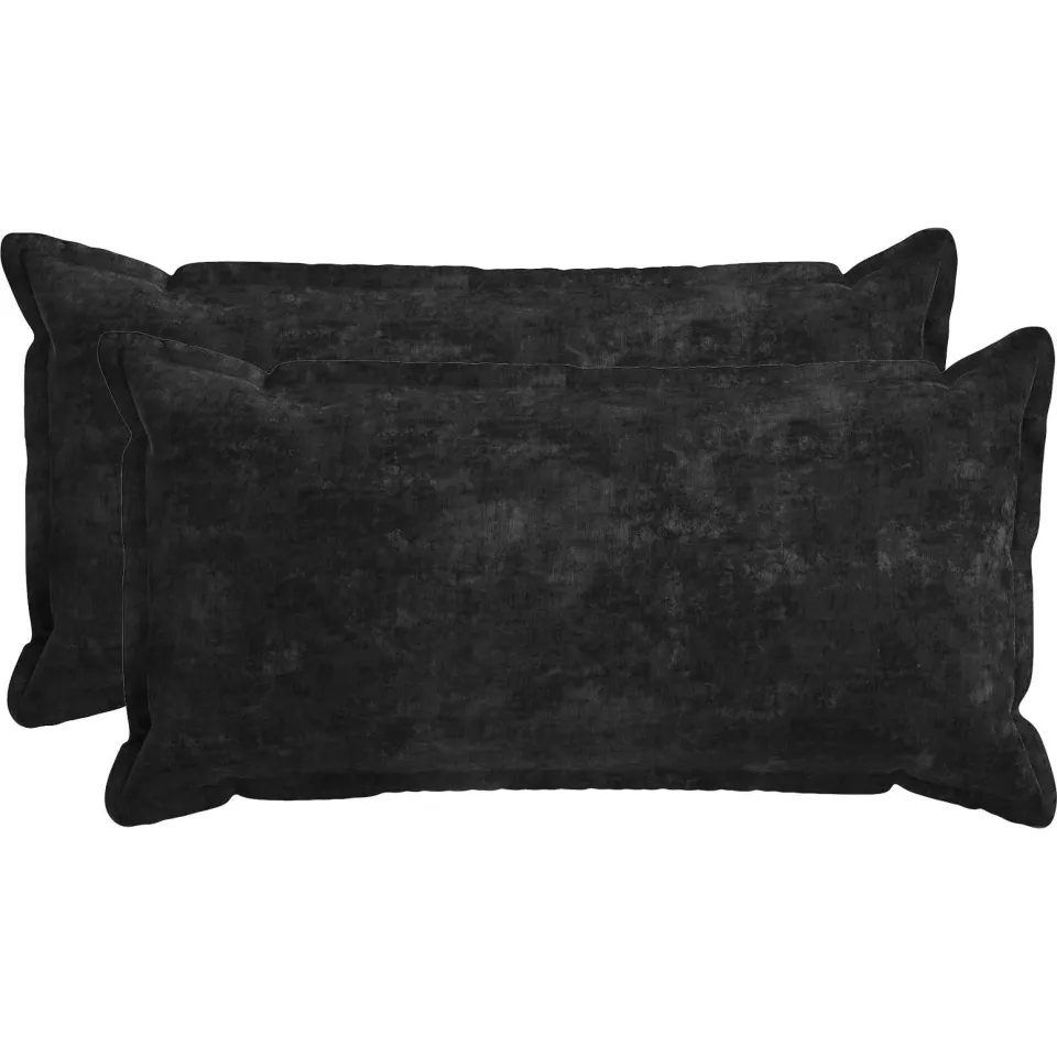 vidaXL Kussensloop 2 st HOUTEN Antraciet 40 x 70 cm Chenille Stof, foto 3