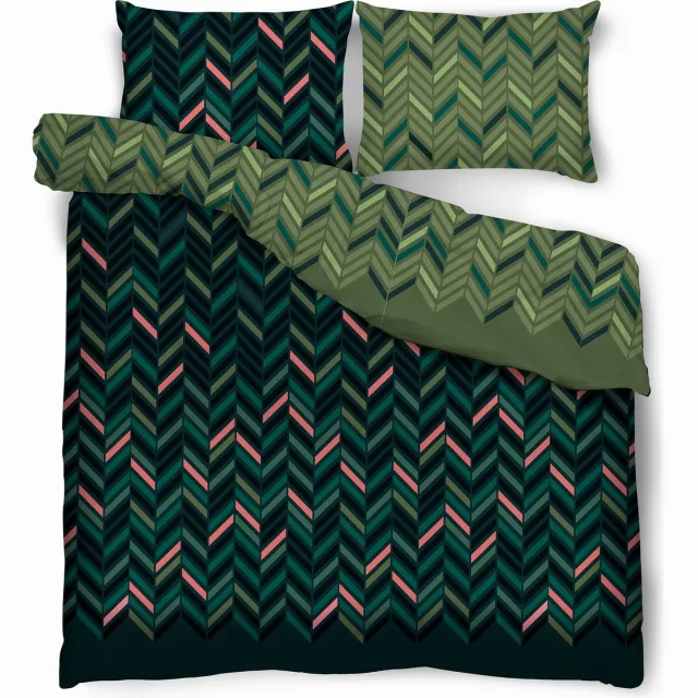MissLucy Sweet Dream Collection Green Fir dekbedovertrek satijnkatoen inclusief 2 kussenslopen Multikleur