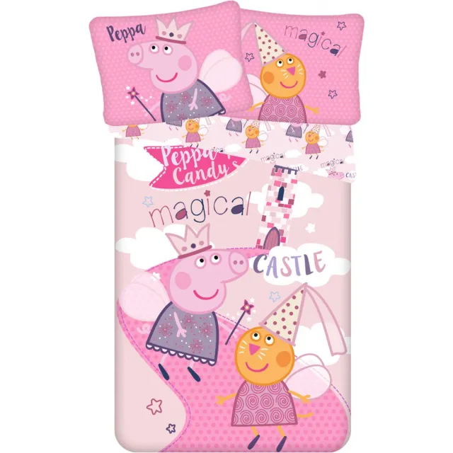 Peppa Pig Dekbedovertrek 140 x 200 cm met Kussensloop 70 x 90 cm - Roze