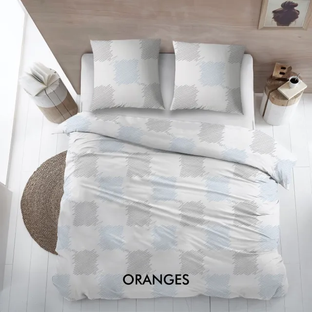 Percalino Home Paris ORANGES - Dekbedovertrek - blauw wit